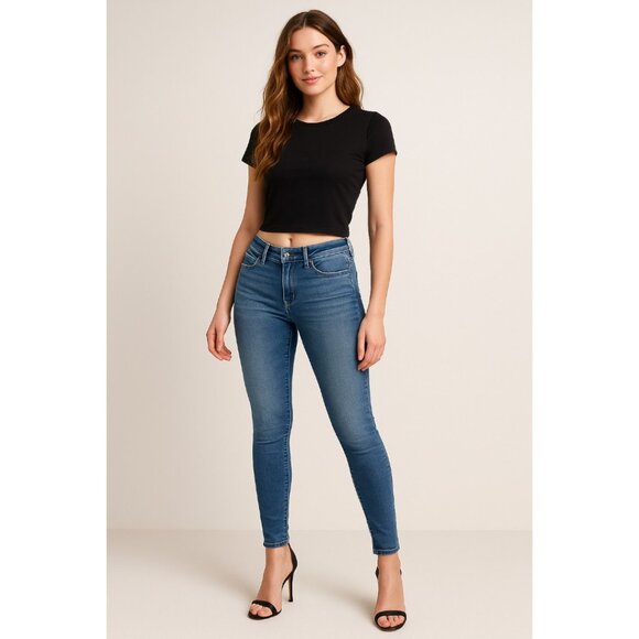 American Eagle Skinny Jeans 6L – Super Soft Stretch Blue Denim Mid Rise Long - Picture 1 of 11